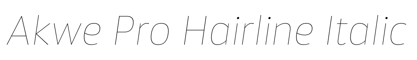 Akwe Pro Hairline Italic